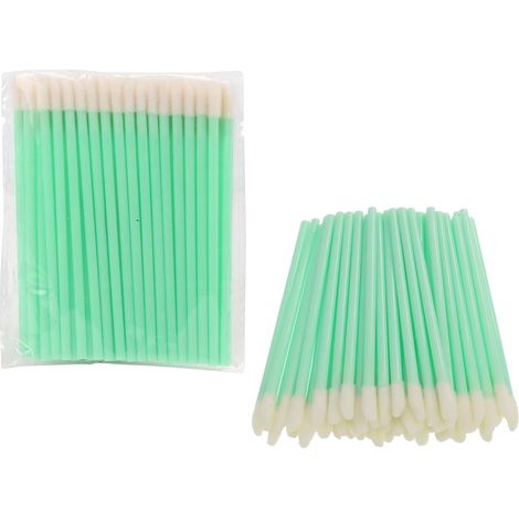 Confezione da 100 bastoncini di cotone per la pulizia, con punte in schiuma, per fotocamere, stampanti a getto d'inchiostro, testine di stampa, apparecchiature, colore verde. (1/5)