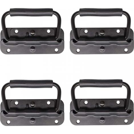 4 Pièce Poignée de Flight Case, Poignée à Ressort de Boîte à Outils, Traction Poignée Pliante à Ressort, Remplacement et Installation de la Poignée pour Boîtes à Outils ou Boîtes de Rangement (1/5)