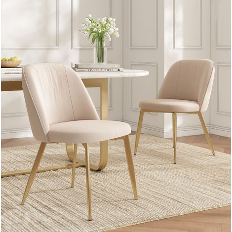 sedia sala da pranzo comfort ergonomica velluto beige OKMYHOME (1/5)