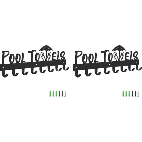 towel rack with 8 hooks wall mounted towel holder for (1/5)