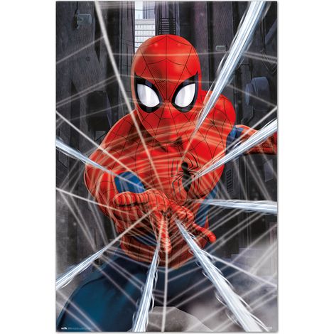 Grupo Erik Poster Marvel Spiderman gotcha - Poster Spiderman - Laminas decorativas 61x91,5cm a todo color  Posters para pared ideal decoración habitación Marvel regalos
