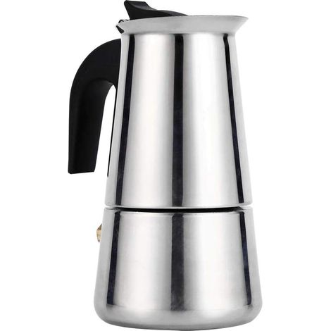 Cafetière Italienne Avec Filtre En Acier Inoxydable Moka Café Pot Argent 100/200/300/450ml Pour Espresso Bureau Cuisine (Taille : 200ml)