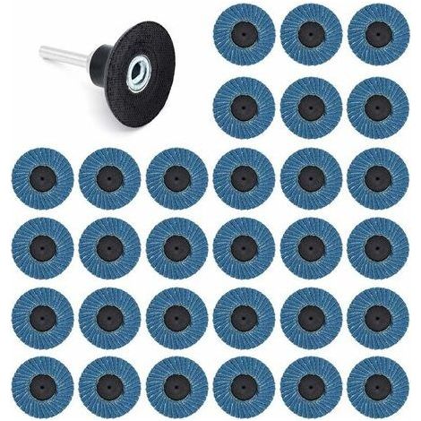 31 Pcs 2 Pouces 50mm Disques Abrasifs Disques Lamelles 40 Grit 60 Grit 80 Grit (1/5)
