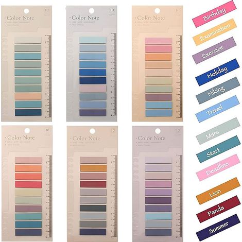 Index Tabs - PET Transparent Sticky Labels with Ruler - for Book Annotation Notebook Organization - 1200 pcs (1/5)