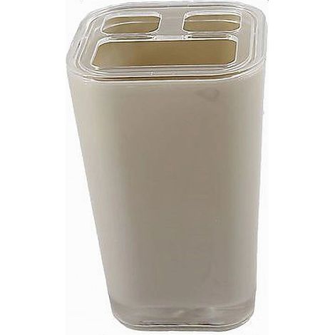 Cleafe - Porta Spazzolini Dentifricio Bicchiere A 3 Fori Rettangolare Arredo Bagno 52401 - (1/2)