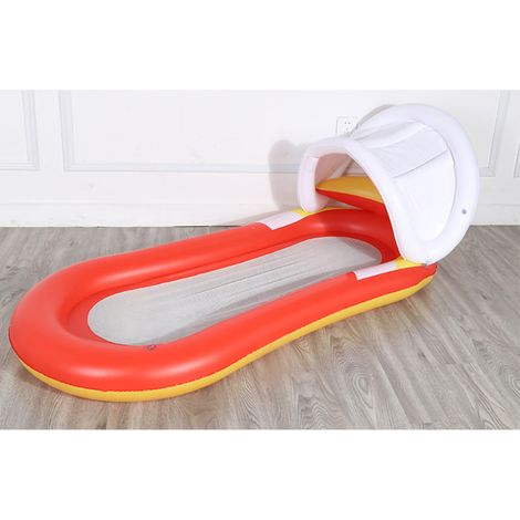 Lit de repos aquatique gonflable pour adulte avec auvent, hamac pliable filet 160x90cm orange -KZQ