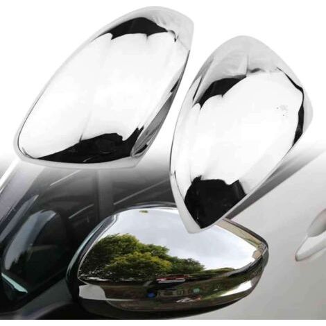 Lot de 2 capuchons de rétroviseur en acier inoxydable - Compatibles avec Peugeot 2008 I - Année de construction 2013-2019 - Chromé (1/4)