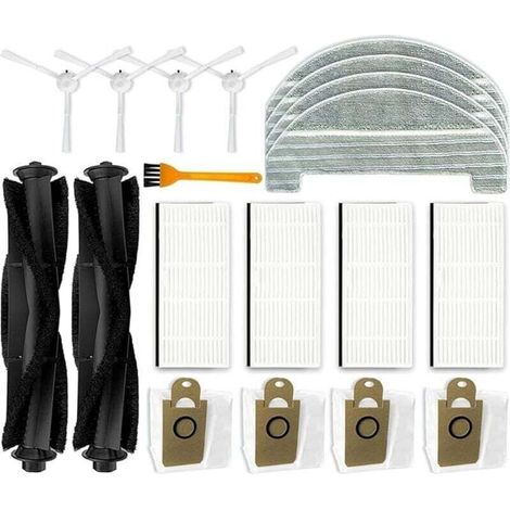 19 pièces de rechange accessoires pour aspirateur robot Ultenic T10 avec 2 brosses principales et 4 brosses latérales et 4 filtres H (1/4)