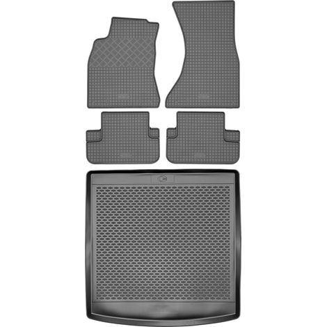 Juego de alfombrillas de goma para coche y maletero para Audi A4 B8 Kombi (2008-2015).