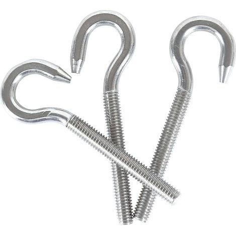 Anneaux de vis M8 en acier inoxydable 304 avec crochet rond et vis allongée (lot de 5) (1/4)