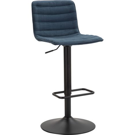 Tabouret de bar relevable, bleu marine, hauteur 43 x 49,5 x 85,5-107 cm (hauteur d'assise 61-82,5 cm), lot de 2. (1/5)