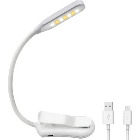 Lampe de Lecture LED avec Clip 7 LED 3 Modes USB Rechargeable Flexible pour Enfants YYV (1/4)