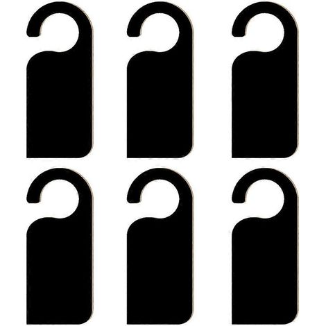 Lot de 6 mini tableaux noirs créatifs double face pour poignées de porte, étiquettes décoratives, panneaux d'affichage pour hôtels et pendentifs.-Black