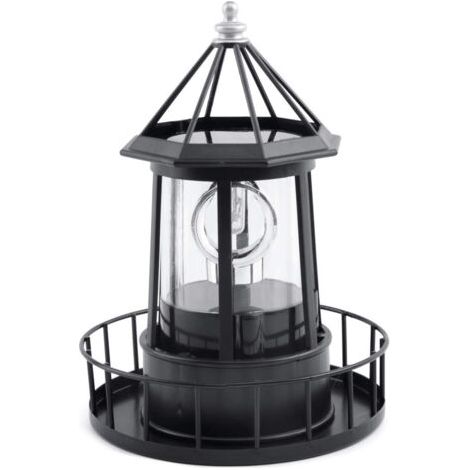 Pair - LED Lampe de Phare rotative Solaire, Lanterne de décoration extérieure de jardin (1/5)
