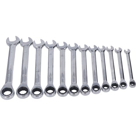 Jeu de clés à cliquet à tête fixe, outils à main en acier au vanadium chromé 8-19 mm (1/5)
