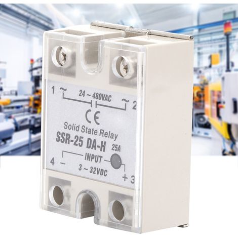 Relais statique sans contact CC/CA SSR avec dissipateur thermique en aluminium SSR-25A DA H (1/5)