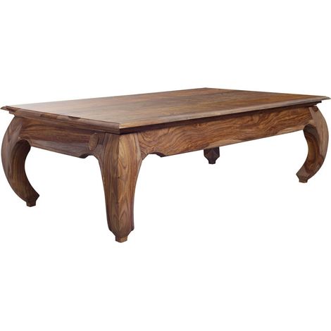 tavolino da salotto in legno di Sheesham / palissandro 130x75x40 marrone laccato OPIUM 632