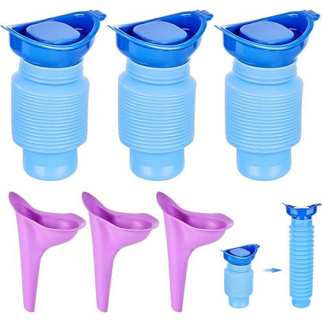 6 Pack Retractable Urinal Emergency Travel Toilet 750ml Mini Universal Urinal for Men Emergency Urinal Reusable Urinal Female Urinal for Kids Adults Bottling (1/5)