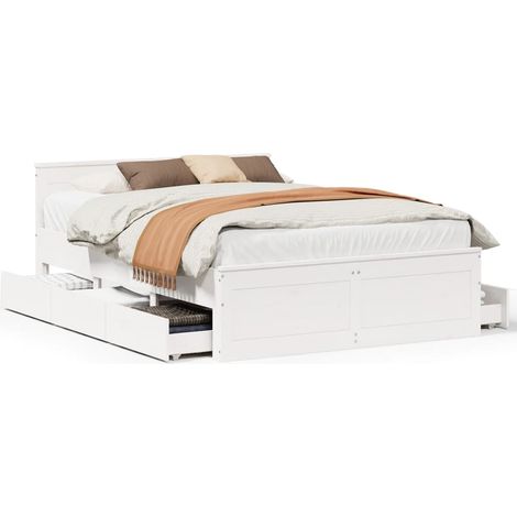 Maison Exclusive - Cama con cabecero sin colchón madera maciza bl
