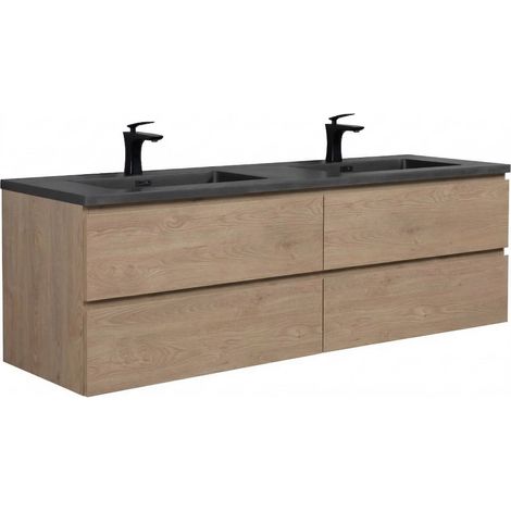 Conjunto de muebles de baño Badplaats Angela 160 x 48 cm – Roble