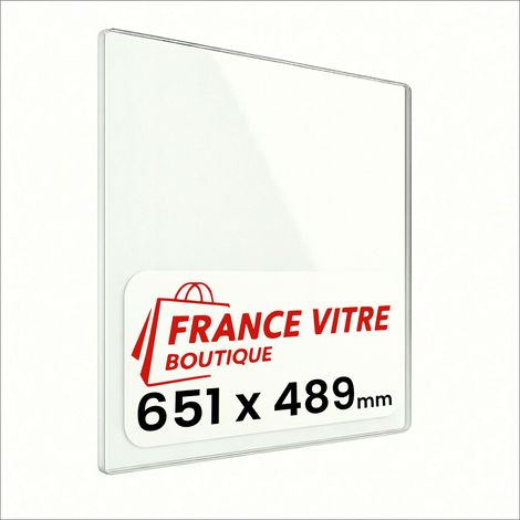 651 x 489 x 4 mm - Vitre de cheminée pour insert et poêle à bois - verre de rechange - France Vitre - jusqu'à 800°C - 489 x 651 x 4 mm (1/5)
