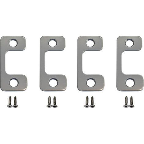 Lntyq Lot de 4 plaques de verrouillage de porte – Plaque de gâche réglable – Plaque de gâche à grand trou pour serrure de porte, serrures électroniques, plaque de gâche de sécurité de maison et de loc (1/5)