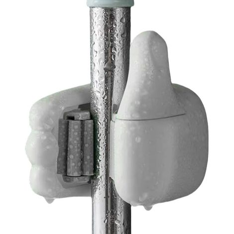 Soporte de pared para escobas，Soporte para herramientas，Almacenamiento de herramientas，Instalación rápida sin taladrar，8,5 x 7,5 x 6 cm，Blanco