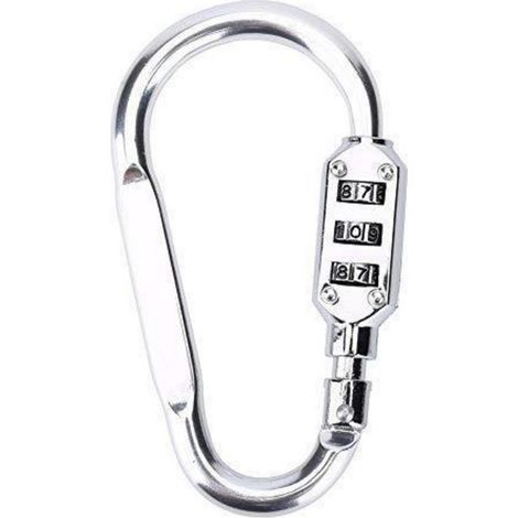 Karabiner Vorhängeschloss mit 3-stelligem Zahlenschloss für Gepäck & Rucksack