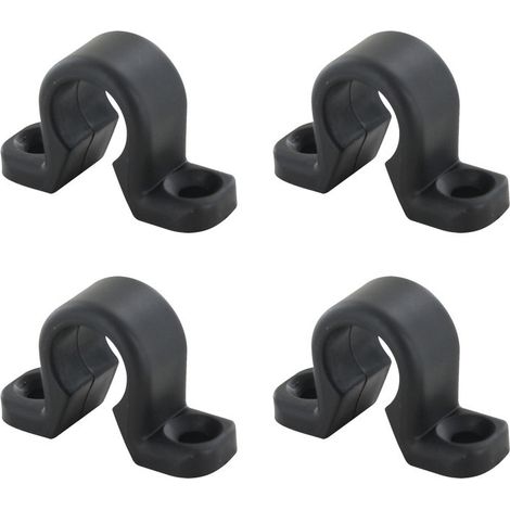 4 Colliers plats en composite pour espagnolette de volet battant - diamètre 14 mm - Noir