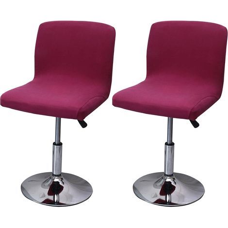2-piece burgundy stretch cover for bar stool, printed cover for high chair (1/5)
