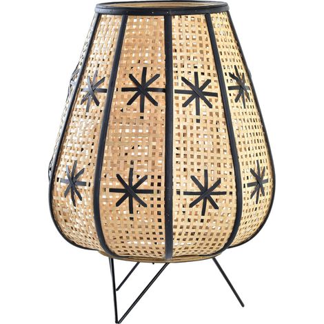 Metall Rattan Tischlampe 37x37x47 Ratan Blumenmetallmaterial mehrfarbige Farbfamilienzeitlampen (1/5)