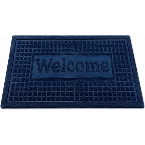 Paillasson Entrée 60x40 cm – Tapis de Porte Antidérapant Intérieur Extérieur, Tapis Welcome Lavable, Tapis Anti-Saleté pour Maison, Terrasse, Balcon et Bureau (Blue, 60 cm x 40 cm) (1/5)