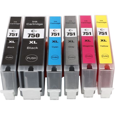 Cartouche d'encre pour imprimante lot de 6 couleurs BK C M Y GY robuste remplacement PIXMA MG5470 impression fluide nette (1/5)