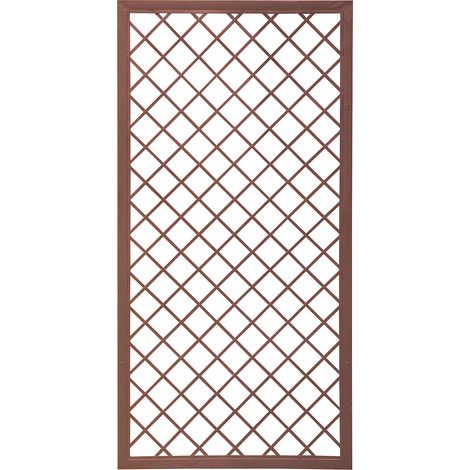 Set 2 Pezzi Traliccio Fisso con Cornice per Giardino Verdemax 180x90 cm in Metallo Corten (1/2)