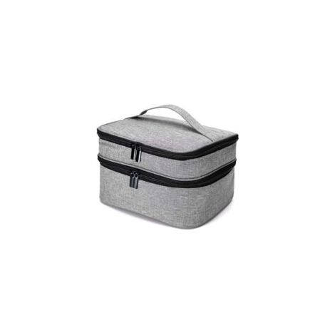 Bolsa de costura. Bolsa para guardar herramientas de costura. Estuche doble para accesorios de costura, agujas, hilo y otros materiales de costura (solo el paquete). Grande/Gris - Crezuo