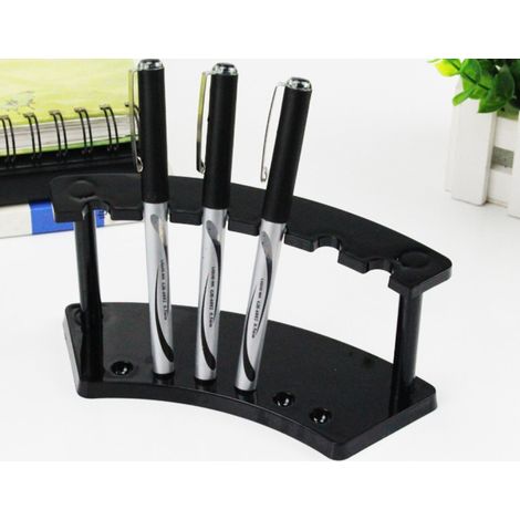 Sollbry Porte-stylo à 6 fentes Support de bureau Bijoux de bureau Présentoir en plastique Porte-stylos noirs Bureau de rangement pour stylo pot à crayons Pot à crayons Pot à crayons Porte-stylo (1/4)