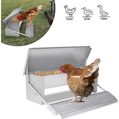 Mangeoire automatique pour poules - Distributeur à pédale en acier 5 kg (1/4)