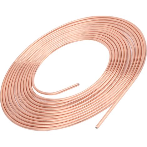 Tube en cuivre nickelé pour freinage 3/16 pouce, 7,6 m, kit avec raccord, flexible et résistant, idéal pour réparation automobile (1/5)