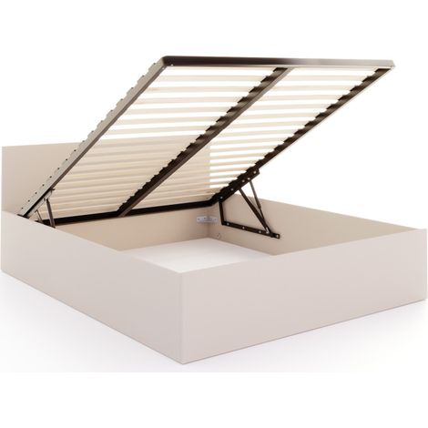 Lit coffre 120 x 190 cm Panama - Coffre de 430 Litres - Sommier inclus - Cachemire