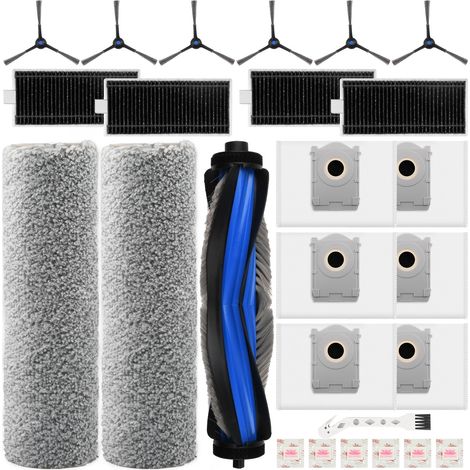 26 Stück Zubehörset für ECOVACS DEEBOT X8 Omni/X8 PRO Omni, 6 Staubbeutel 2 Rollenlappen 6 Seitenbürsten 4 Filter 1 Rollbürste 6 Flach-Duftstein, Ersatzteile Saugroboter Zubehör (1/5)