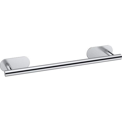 Bathroom Towel Rack 40cm Self-Adhesive Wall Mounted Stainless Steel Towel Holder Waterproof Bathroom Towel Bar No Drilling for Bedroom and Kitchen