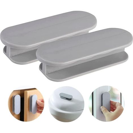 gris，Lot de 2 poignées de porte de balcon, poignées de porte, poignées de porte autocollantes, poignées de placard, porte de balcon, extérieur, poignée de meuble en plastique, poignée en verre (1/5)