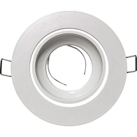 Anneau rond ø105mm Blanc/Blanc pour spot à encastrer orientable sans ampoule - Digilamp (1/4)