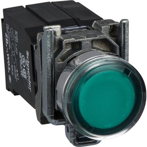 Poussoir lumineux vert Ø22 1NO+1NC 110VAC Harmony XB4 - XB4BW3335