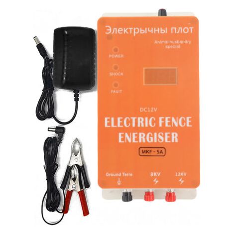 Électrificateur d'animaux de clôture électrique, impulsion haute puissance réglable pour ferme avicole (1/5)