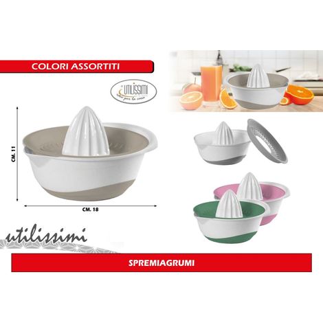 Spremiagrumi Manuale in Plastica con Raccoglitore Antiscivolo 4 Colori