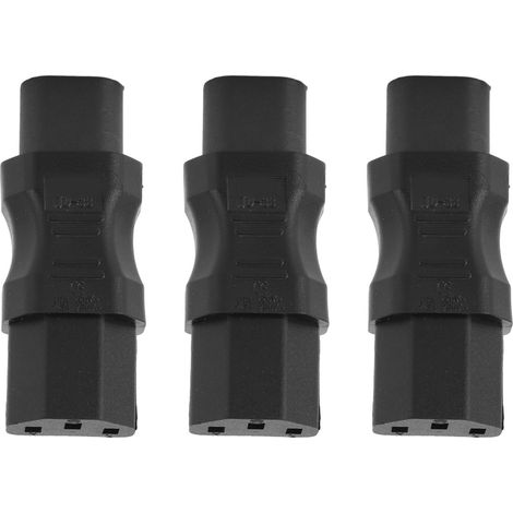 Lot de 3 adaptateurs secteur IEC320 C8 vers C13 pour ordinateur portable, châssis PDU, UPS et prise d'ordinateur. (1/5)