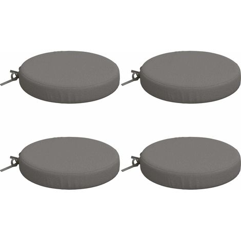 Lot de 4 coussins de chaise SOEST - 35 × 7 cm - gris - 100 % polyester