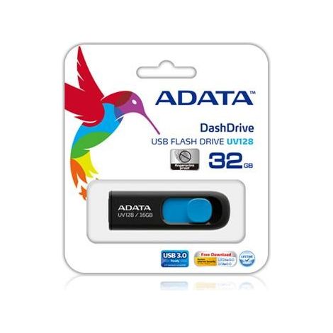 ADATA Lapiz Usb UV128 128GB USB 3.2 Negro/Azul (1/2)