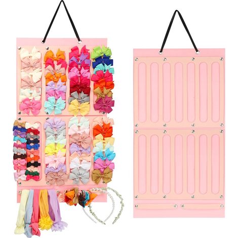 Organizzatore per elastici per capelli - Borsa porta accessori per capelli - Porta fiocchi in feltro - Decorazione per la cameretta delle bambine (1/3)